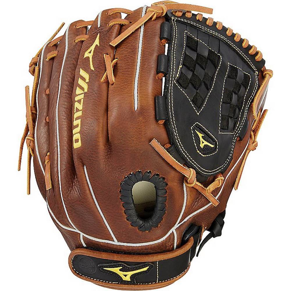 Womens Mizuno Classic Series Fastpitch 12.5" Softball Gloves Black/Brown Philippines (MBUIQO365)